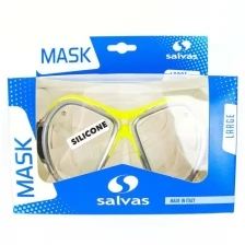 Маска для плав. "Salvas Phoenix Mask", р.Senior, сереб/жёлт, арт.CA520S2GYSTH, зак.стекло, силикон